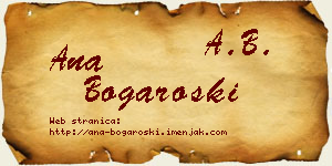Ana Bogaroški vizit kartica